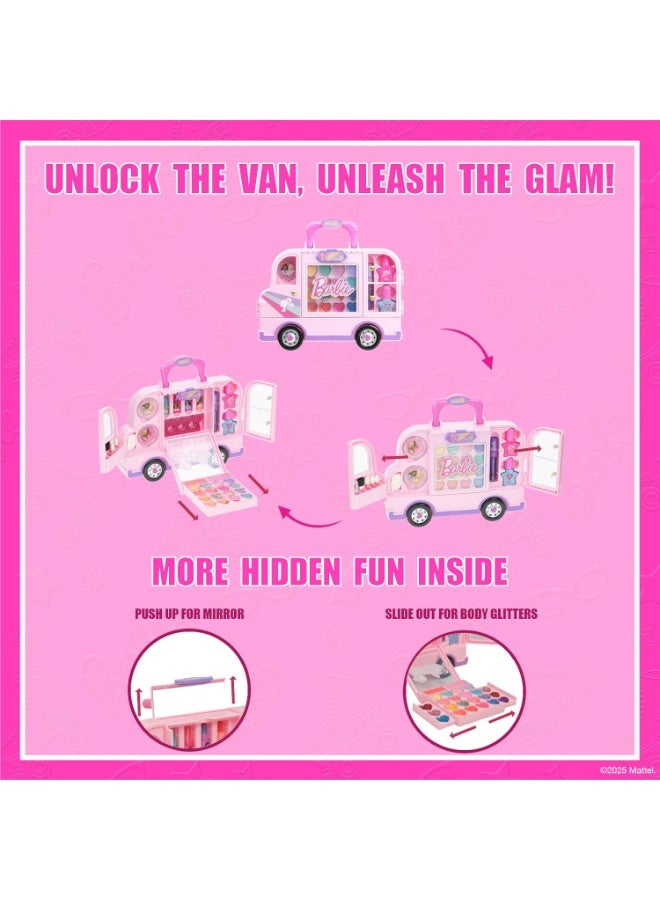 Barbie Car Makeup Kit for Girls, Real Washable Toy Makeup Set, Barbie Gift, Play Makeup and Pretend Play Toys, Perfect for Birthdays, Parties, Sleepovers & Makeovers, Ages 6 and up - Image 5